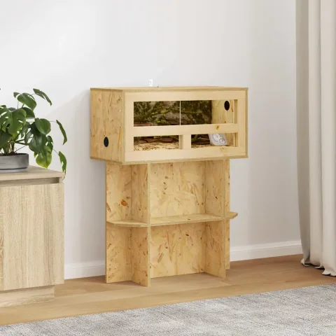 vidaXL Bază pentru terariu cu raft Maro 60 x 30 x 50 cm OSB