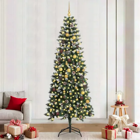 vidaXL Brad de Crăciun artificial Verde 240 cm PVC, plastic și oțel