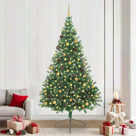 vidaXL Pom de Crăciun artificial pre-iluminat Verde 240 cm PVC