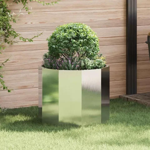 vidaXL Jardinieră Argintiu 60 x 60 x 50 cm Oţel inoxidabil