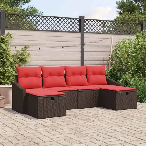 vidaXL Set de canapele pentru grădină 6 buc. poliratan