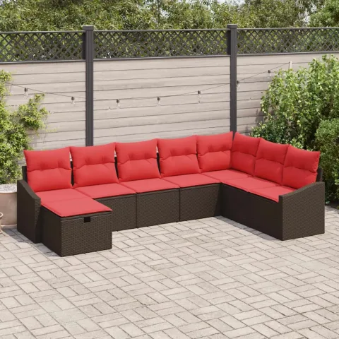 vidaXL Set de canapele pentru grădină 8 buc. poliratan