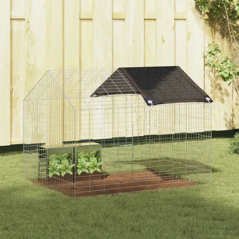 vidaXL Custodie pentru iepuri Argintiu 100 x 78 x 78 cm
