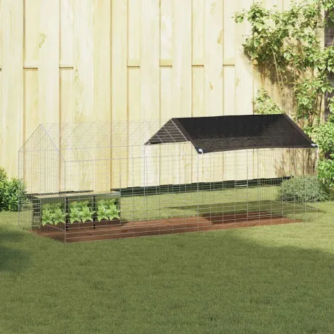 vidaXL Custodie pentru iepuri Argintiu 200 x 78 x 78 cm