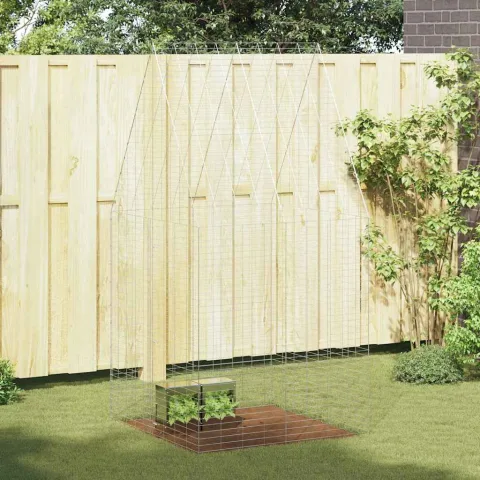 vidaXL Custodie pentru iepuri Argintiu 100 x 100 x 210 cm