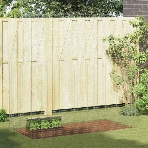 vidaXL Custodie pentru iepuri Argintiu 200 x 100 x 210 cm