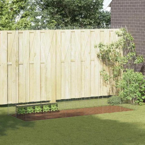 vidaXL Custodie pentru iepuri Argintiu 300 x 100 x 210 cm