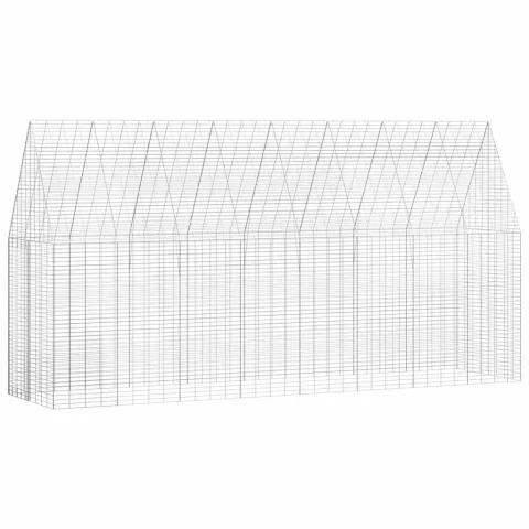 vidaXL Custodie pentru iepuri Argintiu 400 x 100 x 210 cm