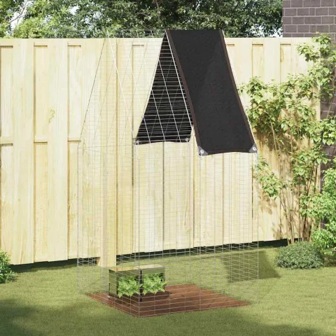 vidaXL Custodie pentru iepuri Argintiu 100 x 100 x 210 cm