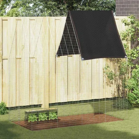 vidaXL Custodie pentru iepuri Argintiu 200 x 100 x 210 cm