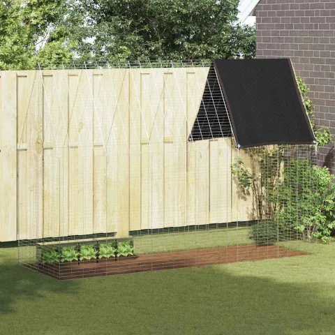 vidaXL Custodie pentru iepuri Argintiu 300 x 100 x 210 cm
