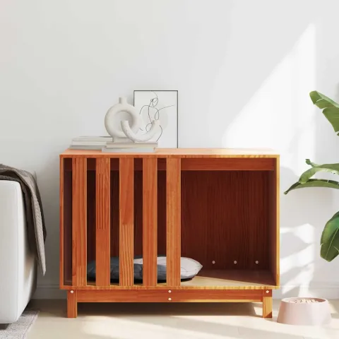 vidaXL Casă pentru câini Maro ceruit 90 x 60 x 67 cm Lemn masiv de pin