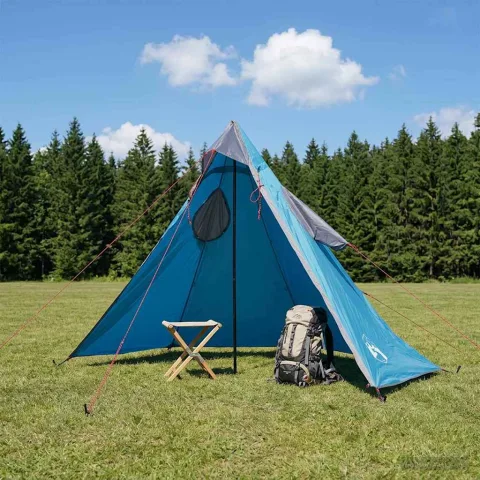 vidaXL Pelerină de ploaie 2-în-1 cu glugă 262 x 126 x 130 cm albastru