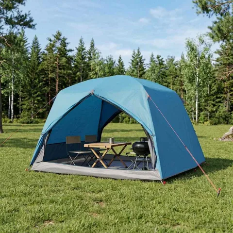 vidaXL Cort de backpacking 2 persoană albastru