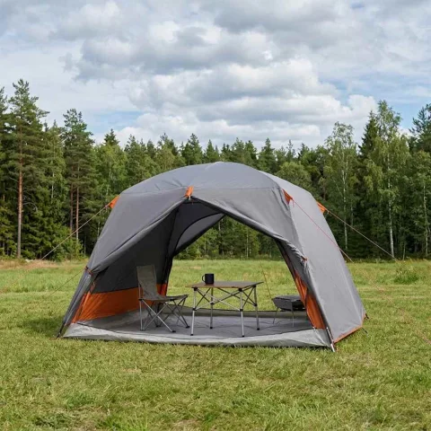 vidaXL Cort de backpacking 2 persoană Gri și Portocalie