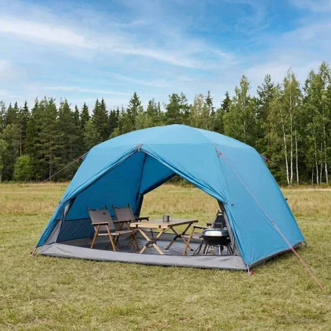 vidaXL Cort de backpacking 4 persoană albastru