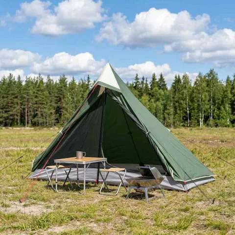 vidaXL Cort de backpacking 222 x 85 x 125 cm Verde