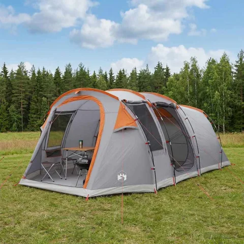 vidaXL Cort tunel 505 x 330 x 204 cm Gri și Portocalie