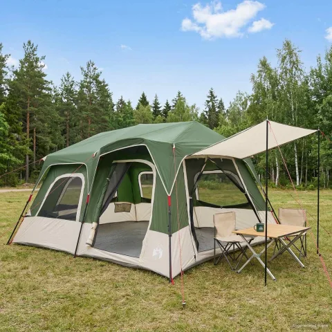 vidaXL Cort Instant 8 persoană Verde Poliester 185T cu acoperire PU