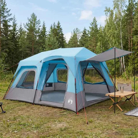 vidaXL Cort Instant 8 persoană albastru Poliester 185T cu acoperire PU