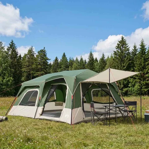 vidaXL Cort Instant 10 persoană Verde Poliester 185T cu acoperire PU