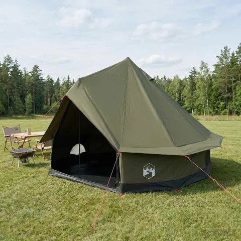 vidaXL Cort de Familie Verde Army 6 persoane Bumbac sintetic