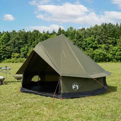 vidaXL Cort de Familie Verde Army 8 persoane Bumbac sintetic