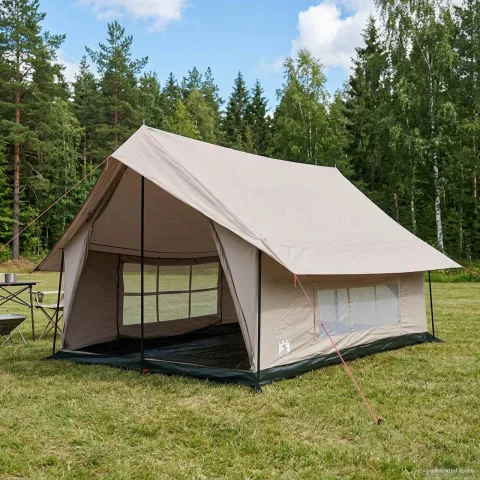 vidaXL Tent Cabină Crem 340 x 246 x 210 cm Bumbac sintetic