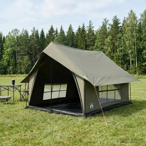 vidaXL Tent Cabină Verde Army 340 x 246 x 210 cm Bumbac sintetic