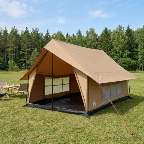 vidaXL Tent Cabină Maro 340 x 246 x 210 cm Bumbac sintetic
