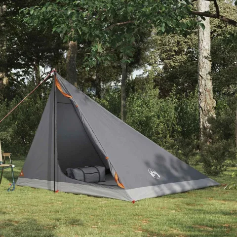 vidaXL Cort de backpacking 4 persoană Gri și Portocalie