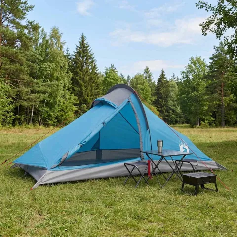 vidaXL Cort de backpacking 4 persoană albastru