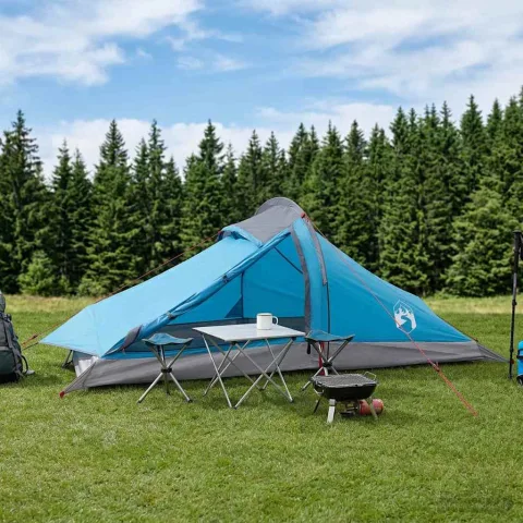 vidaXL Cort de backpacking 2 persoană albastru