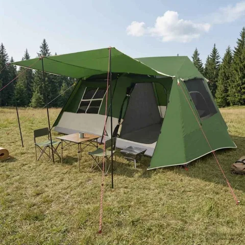 vidaXL Cort tunel Verde 400 x 278 x 182 cm