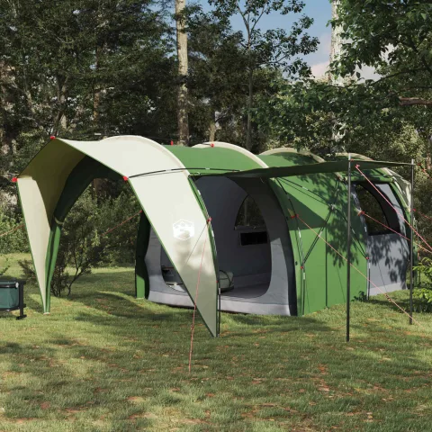 vidaXL Cort tunel 6 persoană Verde Poliester 185T cu acoperire PU