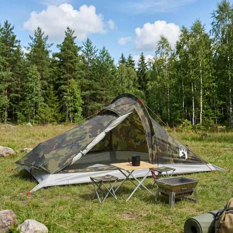 vidaXL Cort de backpacking 4 persoană Camuflaj