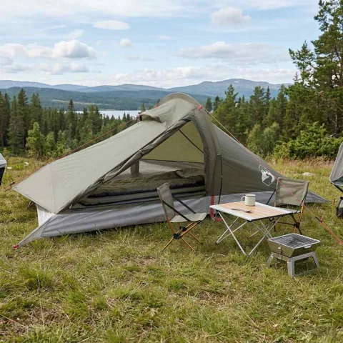 vidaXL Cort de backpacking 2 persoană Verde măsliniu