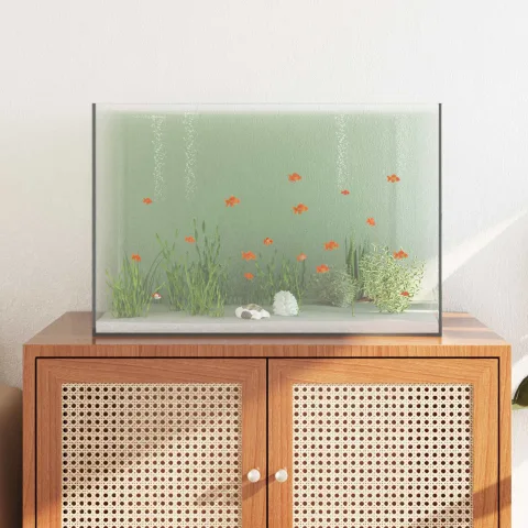 vidaXL Acvariu cu depozitare Transparent 60 x 35 x 40 cm Sticlă