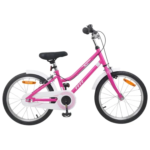 vidaXL Bicicletă pentru Copii 18 Inci pentru 5-7 ani Alb roz