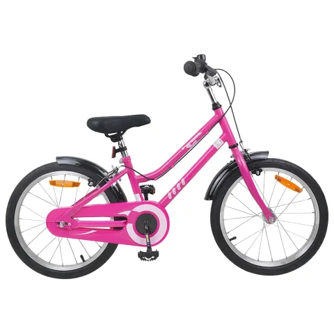 vidaXL Bicicletă pentru Copii 18 Inci pentru 5-7 ani Roz Negru