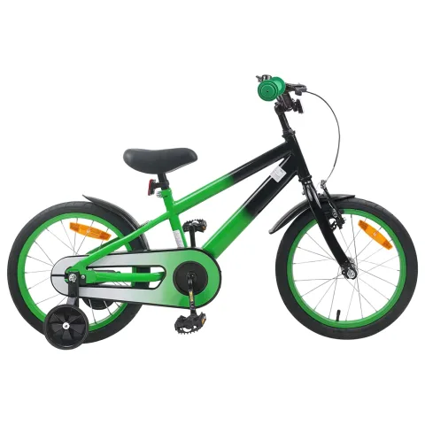 vidaXL Bicicletă pentru Copii 16 Inci pentru 4-6 ani Verde Negru