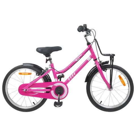 vidaXL Bicicletă pentru Copii 18 Inci pentru 5-7 ani Roz și Negru