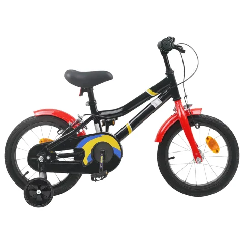 vidaXL Bicicletă pentru Copii 14 Inci pentru 3-5 ani Negru Roșu