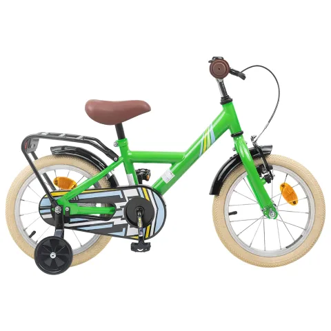 vidaXL Bicicletă pentru Copii 14 Inci pentru 3-5 ani Verde
