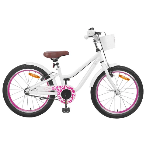 vidaXL Bicicletă pentru Copii 18 Inci pentru 5-7 ani Alb