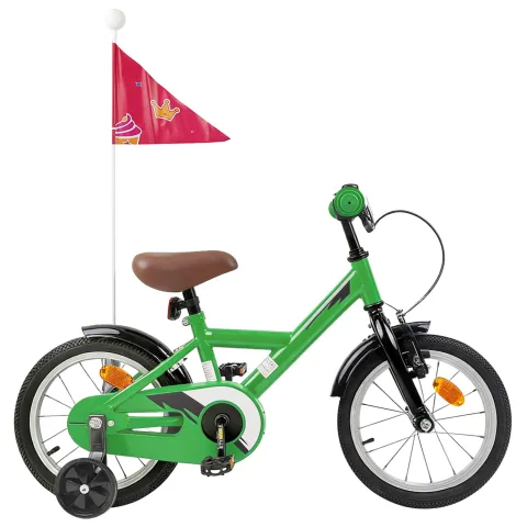 vidaXL Bicicletă pentru Copii 14 Inci pentru 3-5 ani Verde