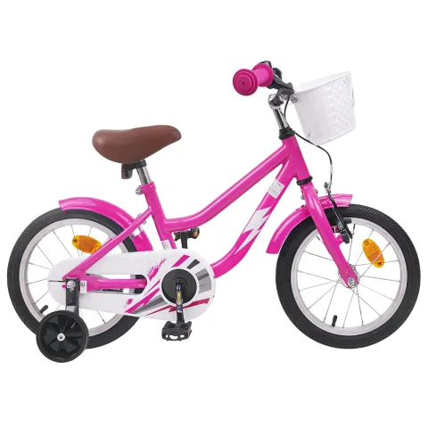 vidaXL Bicicletă pentru Copii 14 Inci pentru 3-5 ani Roz închis