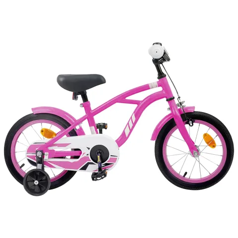 vidaXL Bicicletă pentru Copii 14 Inci pentru 3-5 ani Roz închis