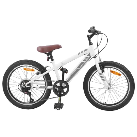 vidaXL Bicicletă Montană 24 Inci 6-Viteză pentru 8-12 ani Alb