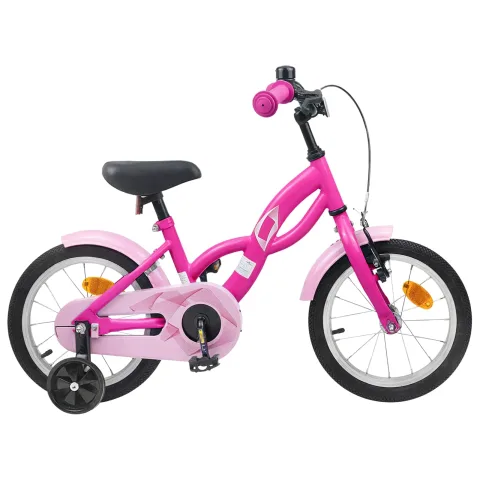 vidaXL Bicicletă pentru Copii 14 Inci pentru 3-5 ani Roz închis